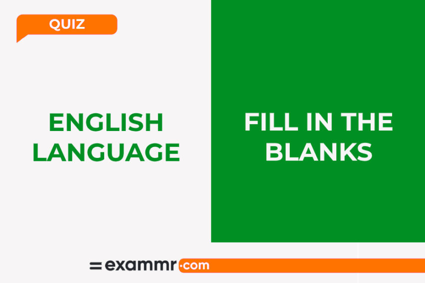 English Language Quiz: Fill In The Blanks