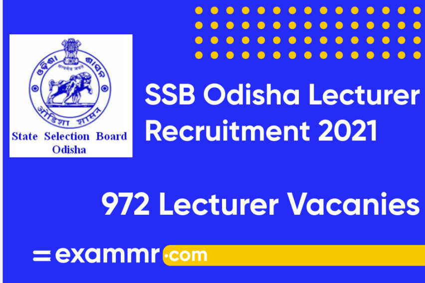 SSB Odisha Lecturer Recruitment 2021: Last Date Extended For Lecturer Posts; 972 Vacancies