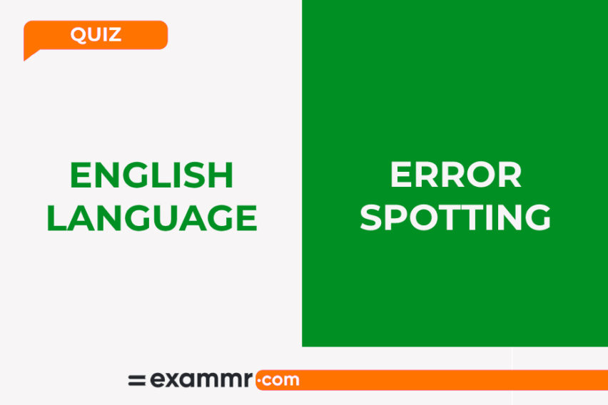 English Language Quiz: Error Spotting