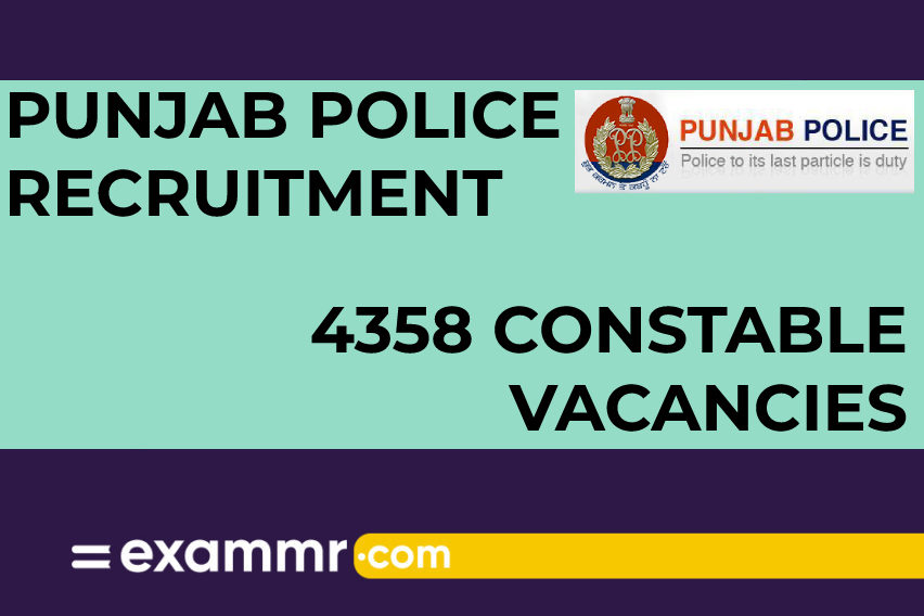 Punjab Police Recruitment: 4358 Constable Vacancies