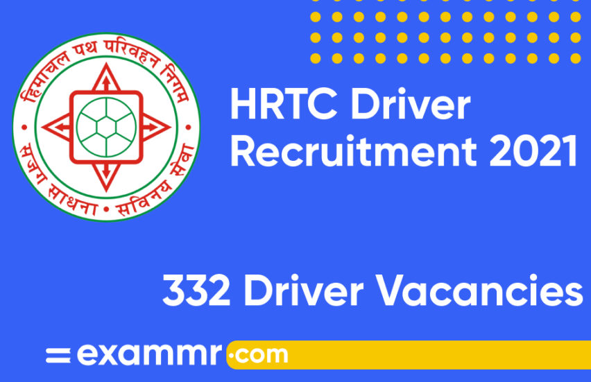 HRTC Driver Recruitment 2021: Notification Out for 332 Driver Posts