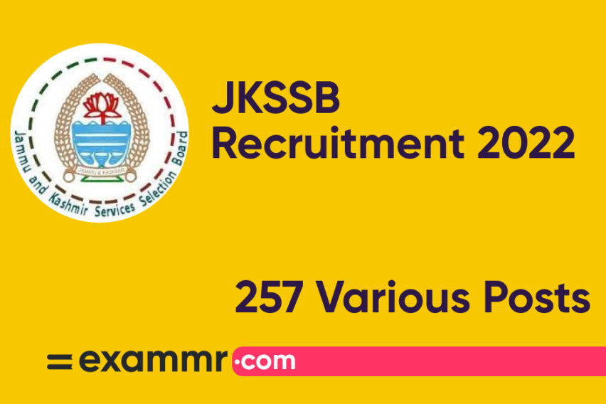 JKSSB Recruitment 2022: Notification Out for 257 Jr. Assistant, Driver and Other Posts
