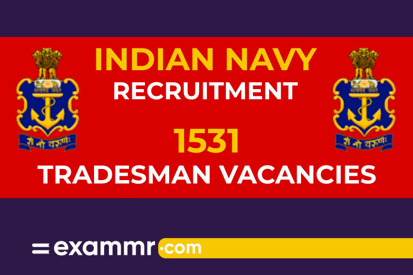 Indian Navy Recruitment: 1531 Tradesman Vacancies