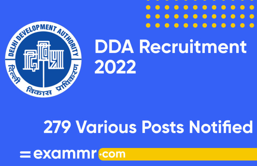 DDA Recruitment 2022: Notification Out for 279 JE and Other Posts