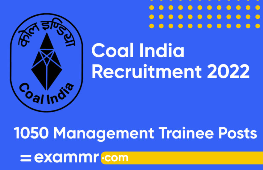 Coal India Recruitment 2022: Notification Out for 1050 Management Trainees Posts