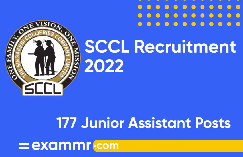 SCCL Recruitment 2022: Notification Out for 177 Junior Assistant Posts