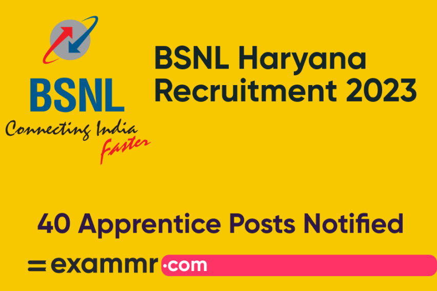 BSNL Haryana Recruitment 2023: Notification Out for 40 Apprentice Posts