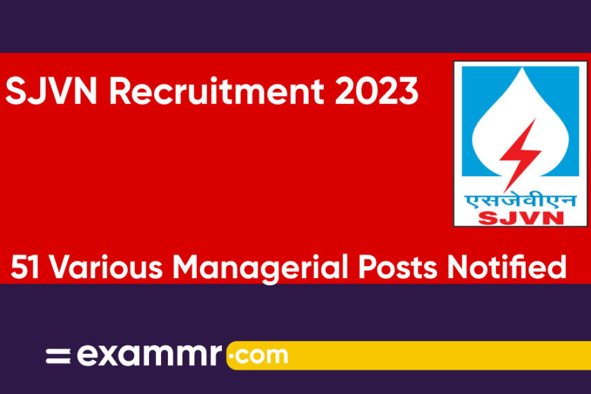 SJVN Recruitment 2023: Notification Out for 51 Various Managerial Posts