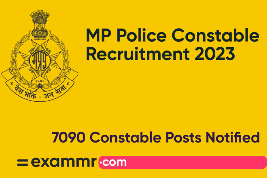 MP Police Constable Recruitment 2023: Notification Out for 7090 Constable Posts