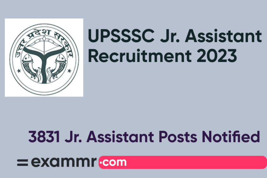 UPSSSC Junior Assistant Recruitment 2023: Notification Out for 3831 Group C and D Posts