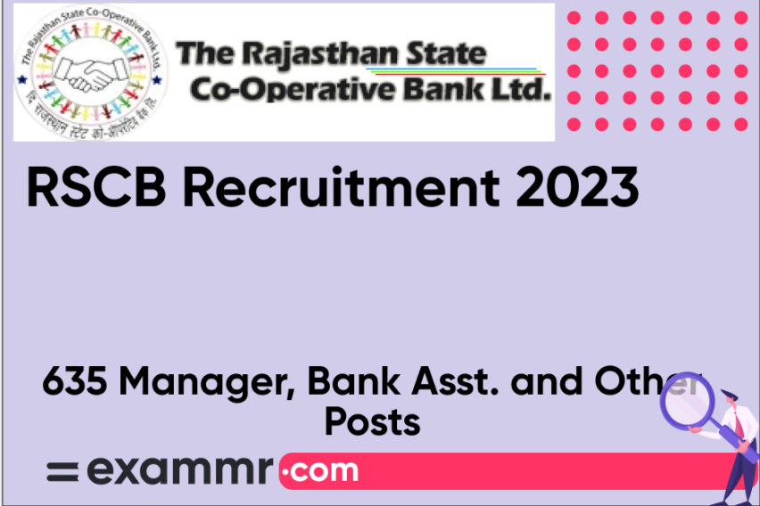 Rajasthan Cooperative Bank Recruitment 2023: Notification Out for 635 Manager, Banking Assistant and Others