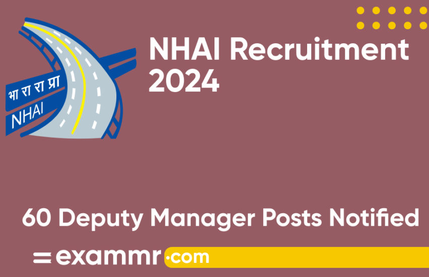 NHAI Recruitment 2024: Notification Out for 60 Deputy Manager Posts