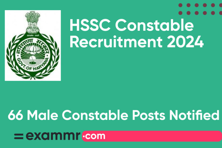 HSSC Constable Recruitment 2024: Notification Out for 66 Male Constable Posts